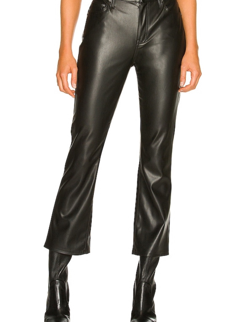 Pistola Lennon Faux Leather Pants Women’s 29 Black High Rise Cropped Bootcut